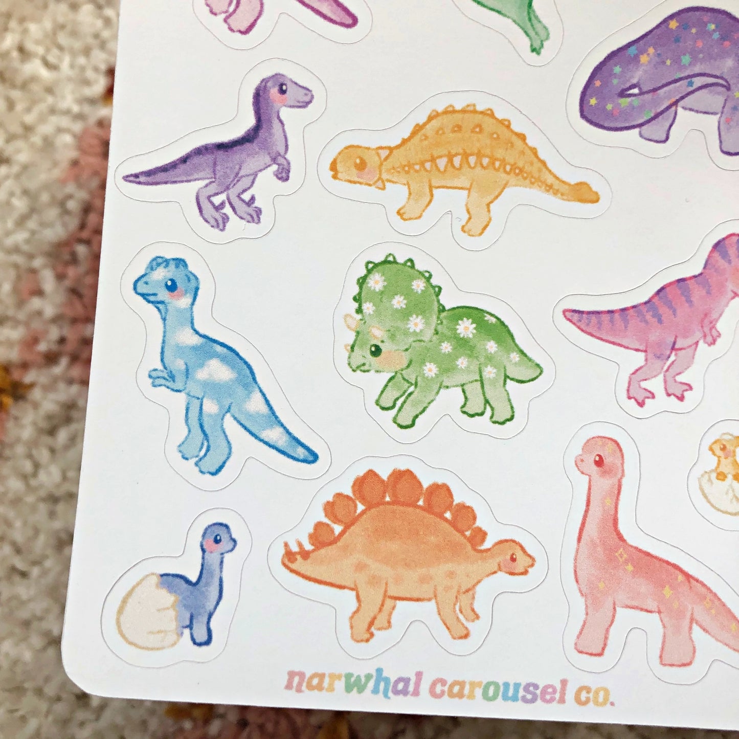 Rainbow Dinos Sticker Sheet