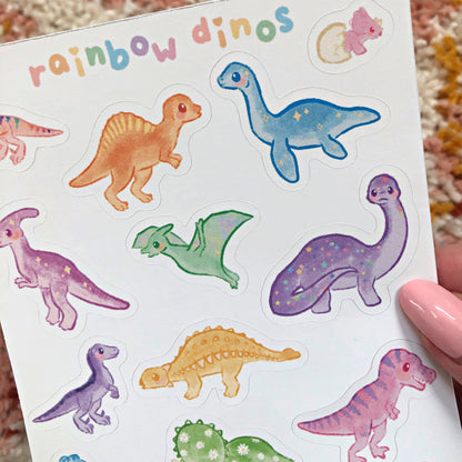 Rainbow Dinos Sticker Sheet