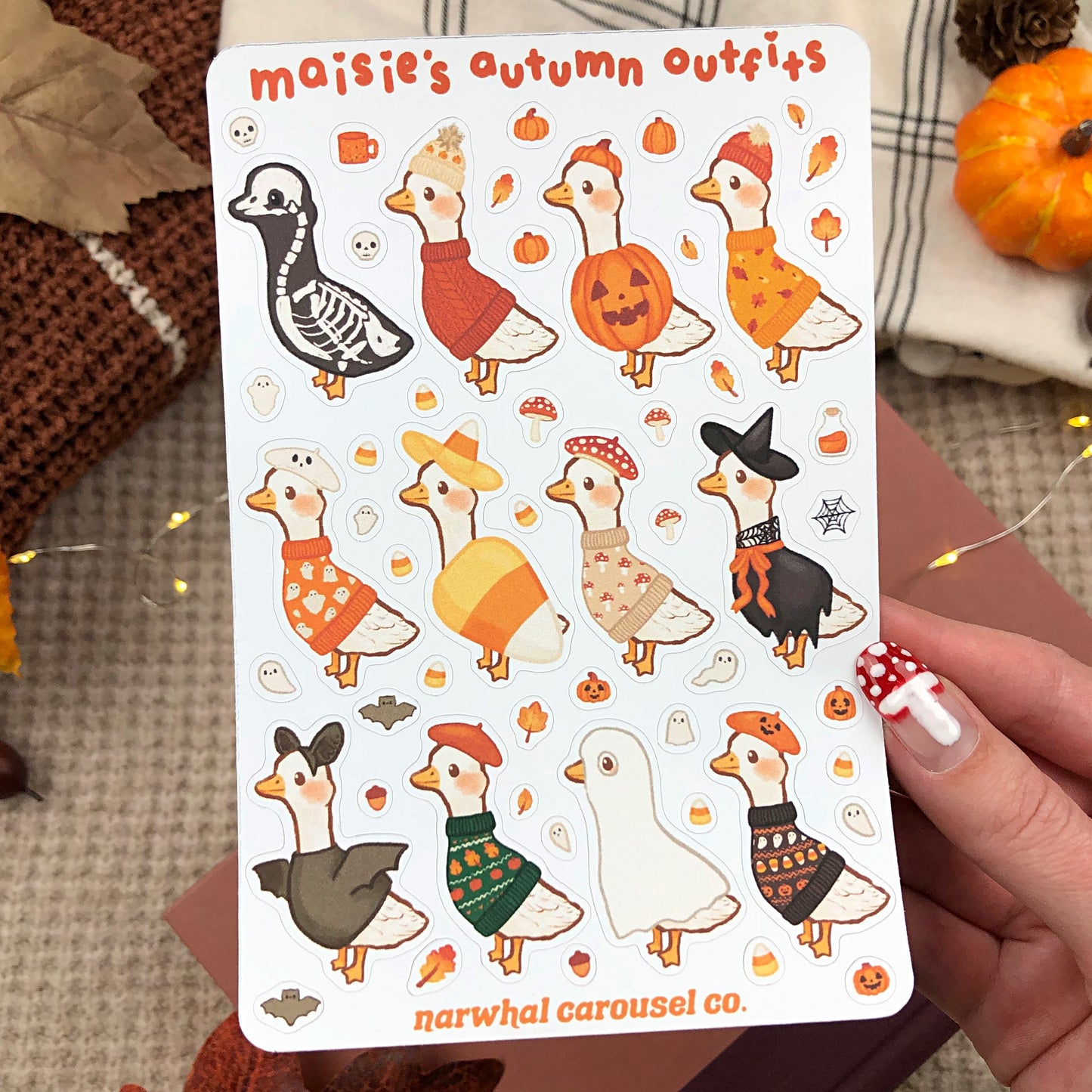 Maisie's Autumn Outfits Sticker Sheet