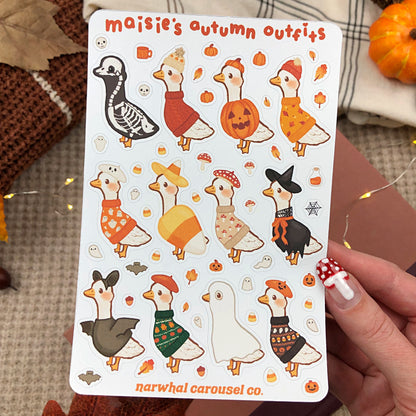 Maisie's Autumn Outfits Sticker Sheet