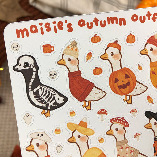 Maisie's Autumn Outfits Sticker Sheet