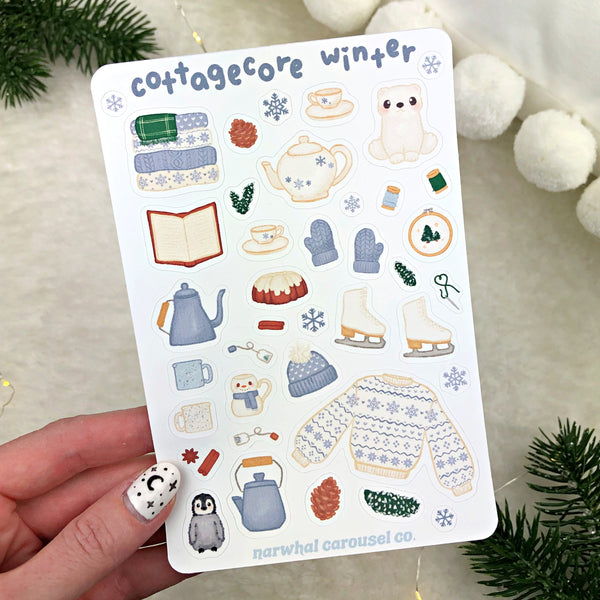 Cottagecore Winter Sticker Sheet