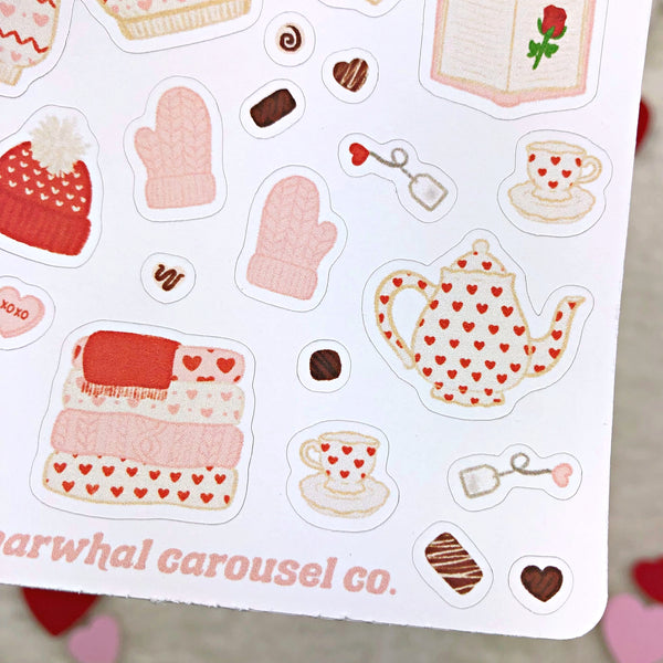Cozy Cottagecore Valentine Sticker Sheet