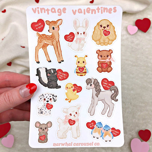 Vintage Valentines Sticker Sheet