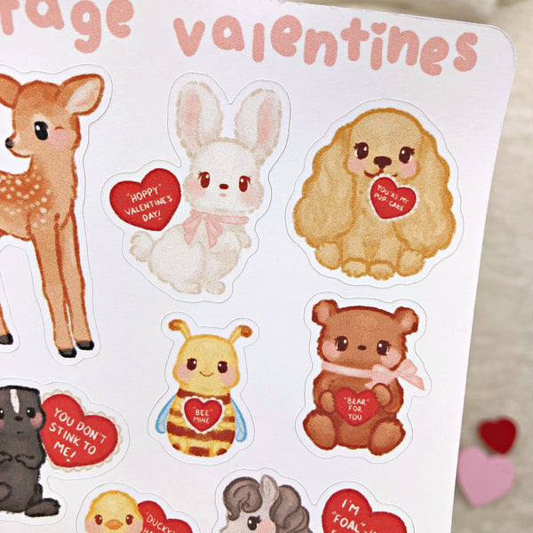 Vintage Valentines Sticker Sheet