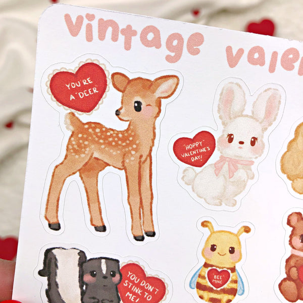 Vintage Valentines Sticker Sheet