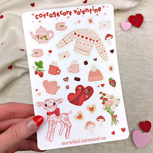 Cottagecore Valentine Sticker Sheet