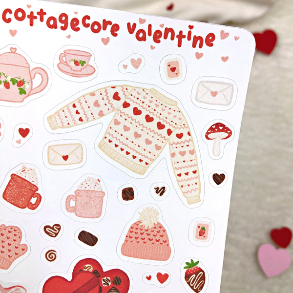 Cottagecore Valentine Sticker Sheet