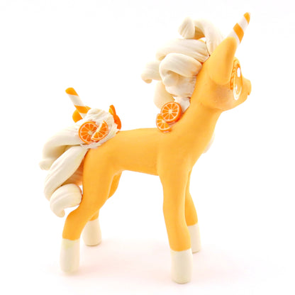 Orange Cream Popsicle Unicorn Figurine - Polymer Clay Food and Dessert Animals