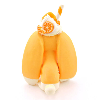 Orange Cream Popsicle Bunny Rabbit Figurine - Polymer Clay Food and Dessert Animals