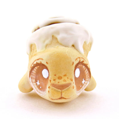 Cinnamon Roll Seal Figurine - Polymer Clay Food and Dessert Animals