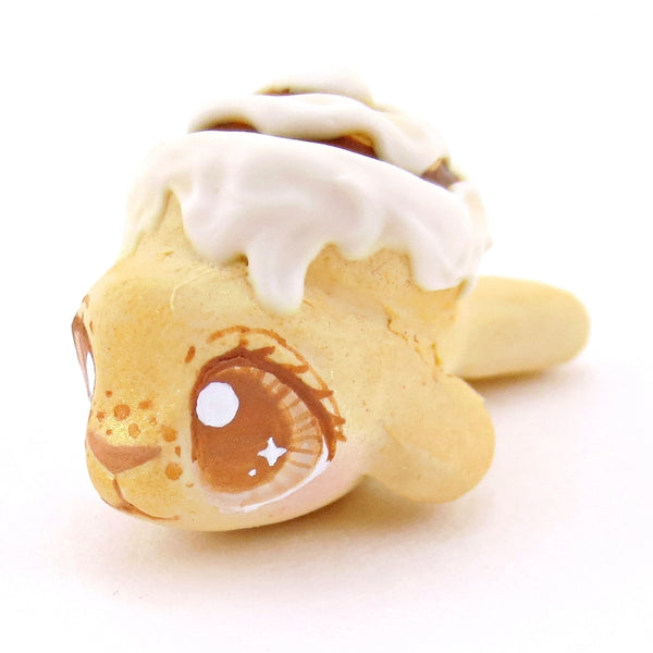 Cinnamon Roll Seal Figurine - Polymer Clay Food and Dessert Animals
