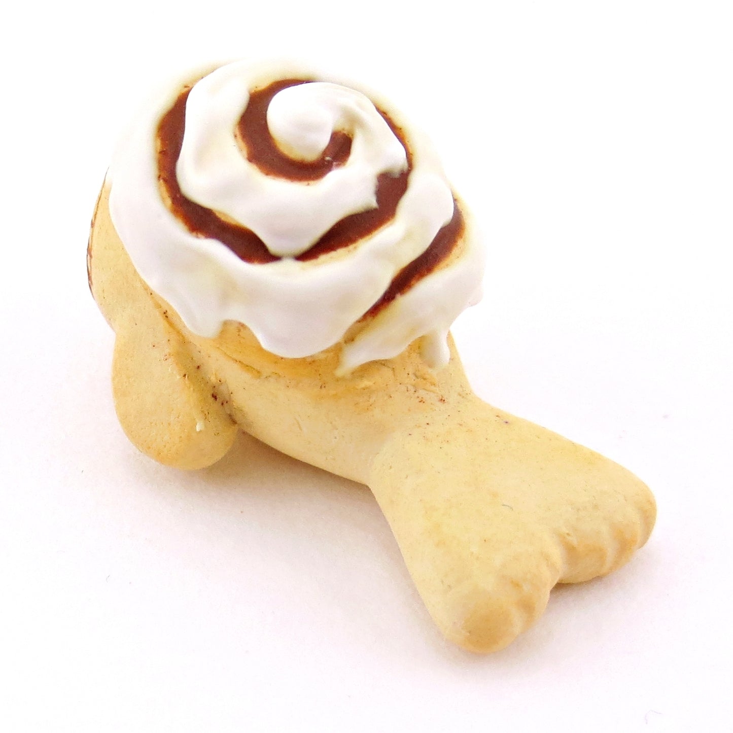 Cinnamon Roll Seal Figurine - Polymer Clay Food and Dessert Animals