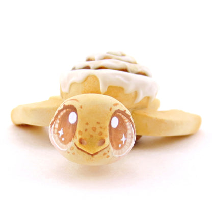 Cinnamon Roll Turtle Figurine - Polymer Clay Food and Dessert Animals