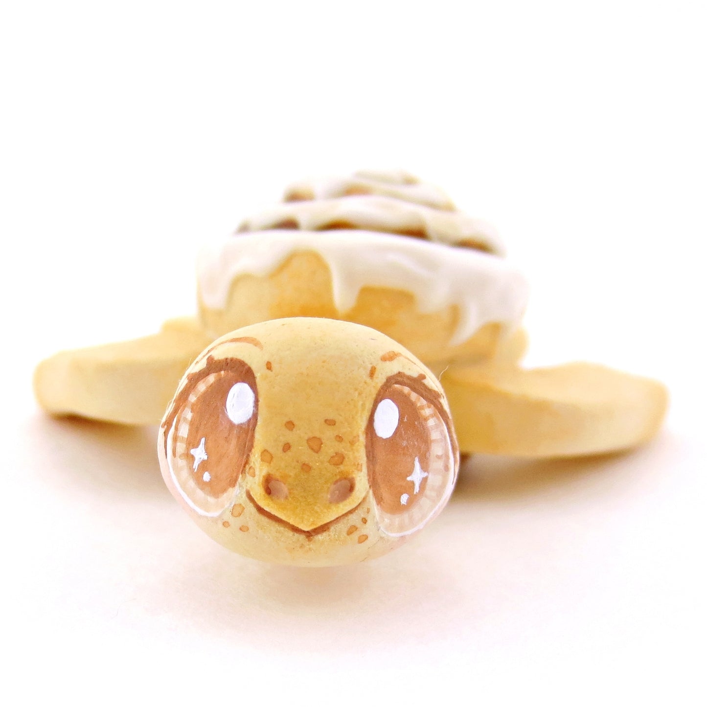 Cinnamon Roll Turtle Figurine - Polymer Clay Food and Dessert Animals