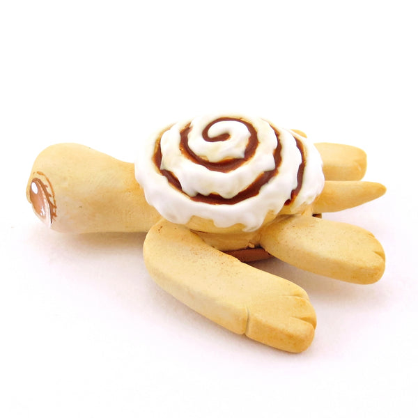Cinnamon Roll Turtle Figurine - Polymer Clay Food and Dessert Animals
