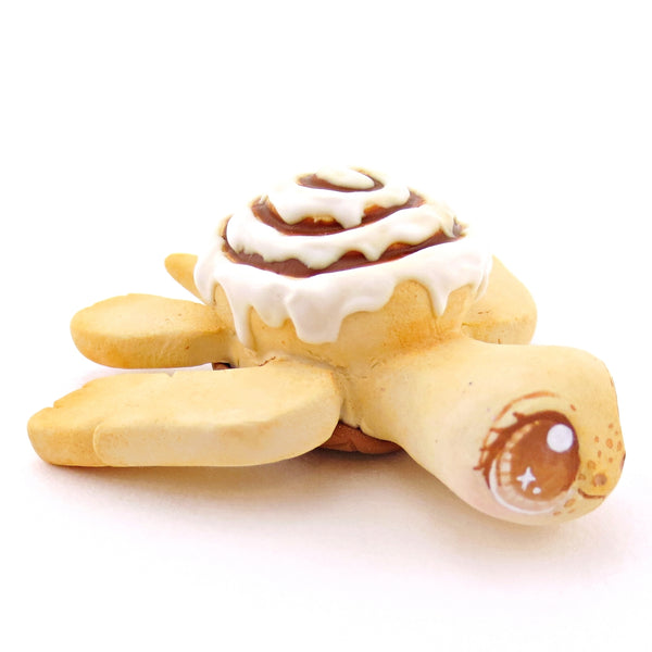 Cinnamon Roll Turtle Figurine - Polymer Clay Food and Dessert Animals