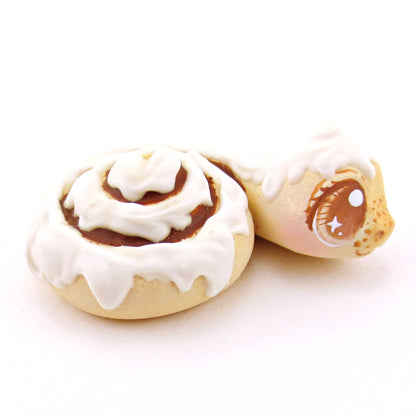 Cinnamon Roll Snake Figurine - Polymer Clay Food and Dessert Animals