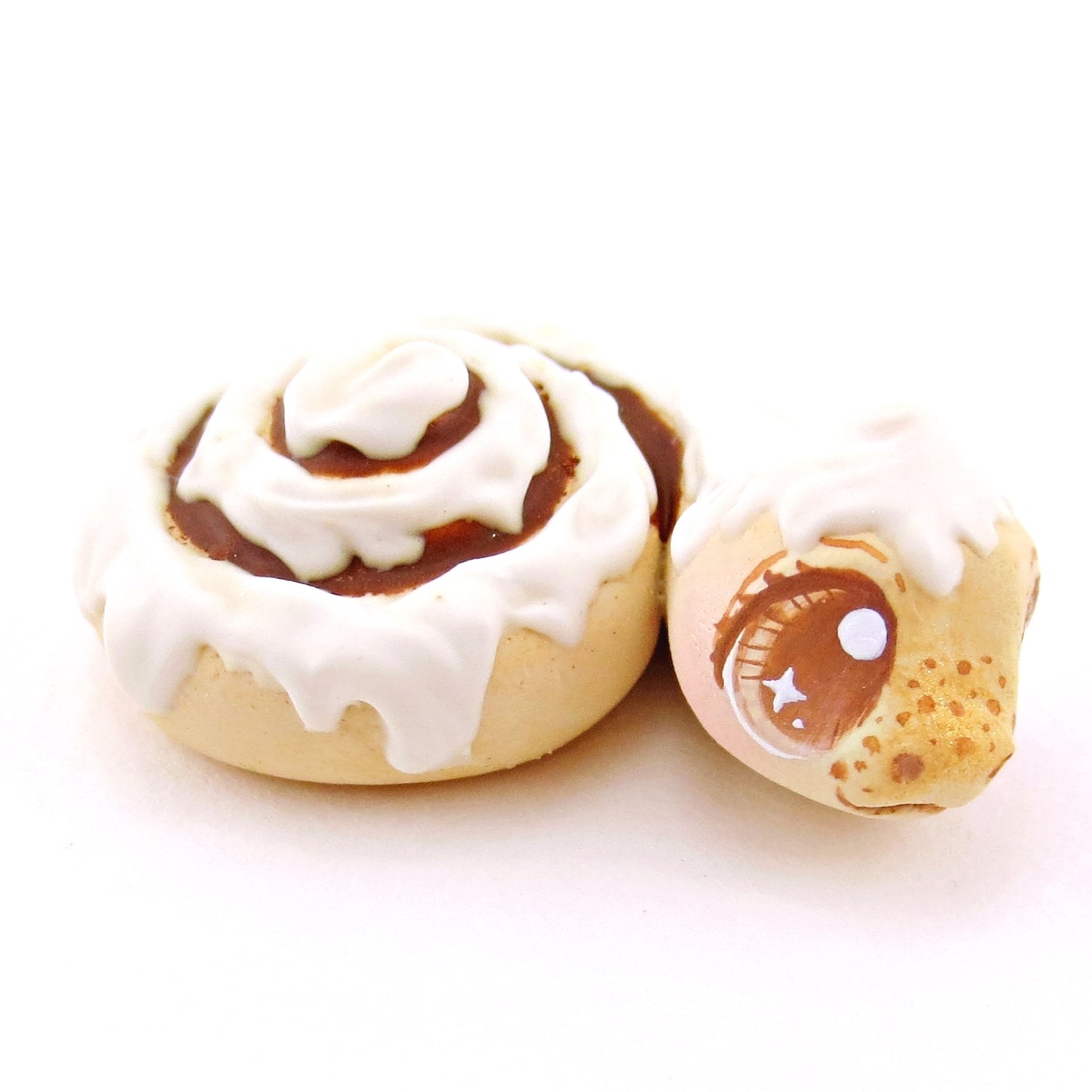 Cinnamon Roll Snake Figurine - Polymer Clay Food and Dessert Animals