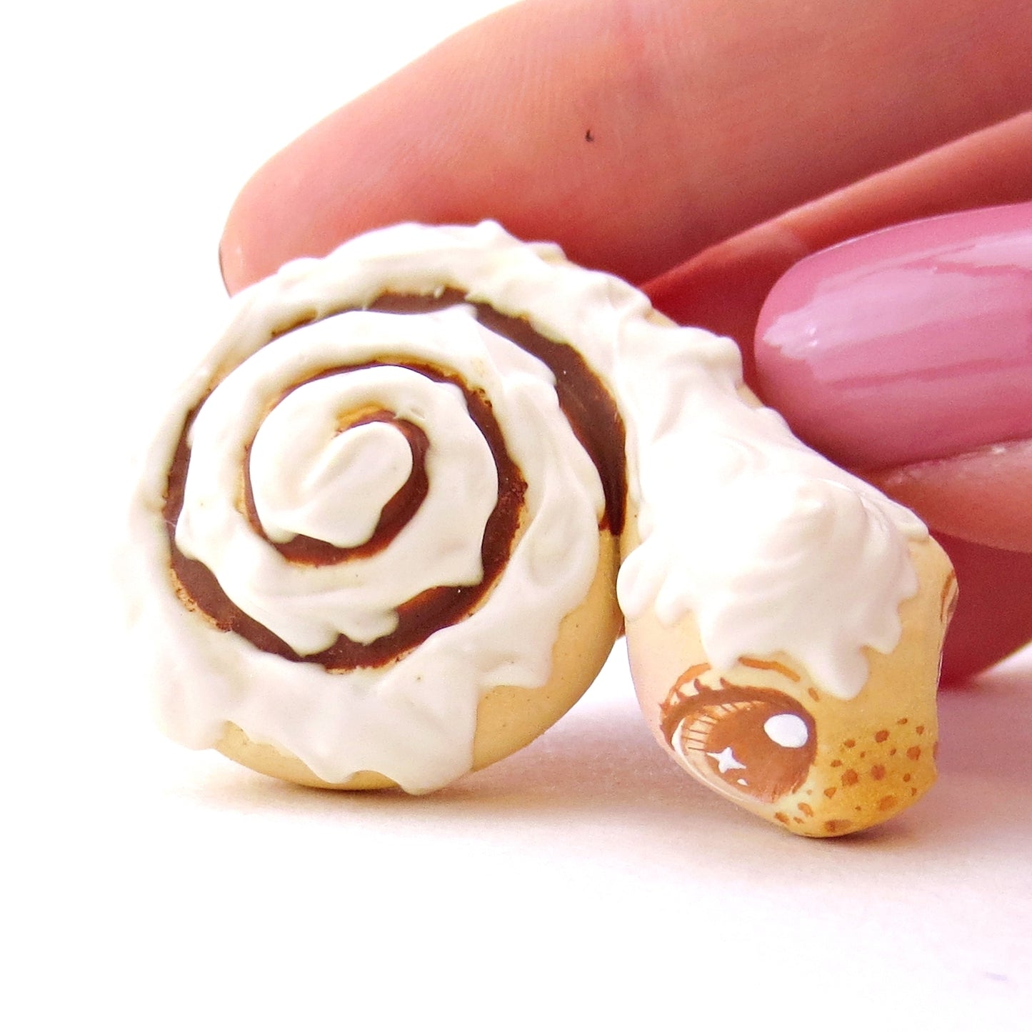 Cinnamon Roll Snake Figurine - Polymer Clay Food and Dessert Animals