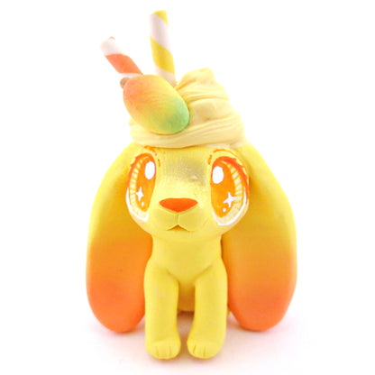 Mango Sherbert Bunny Rabbit Figurine - Polymer Clay Food and Dessert Animals