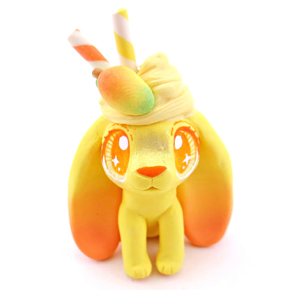 Mango Sherbert Bunny Rabbit Figurine - Polymer Clay Food and Dessert Animals