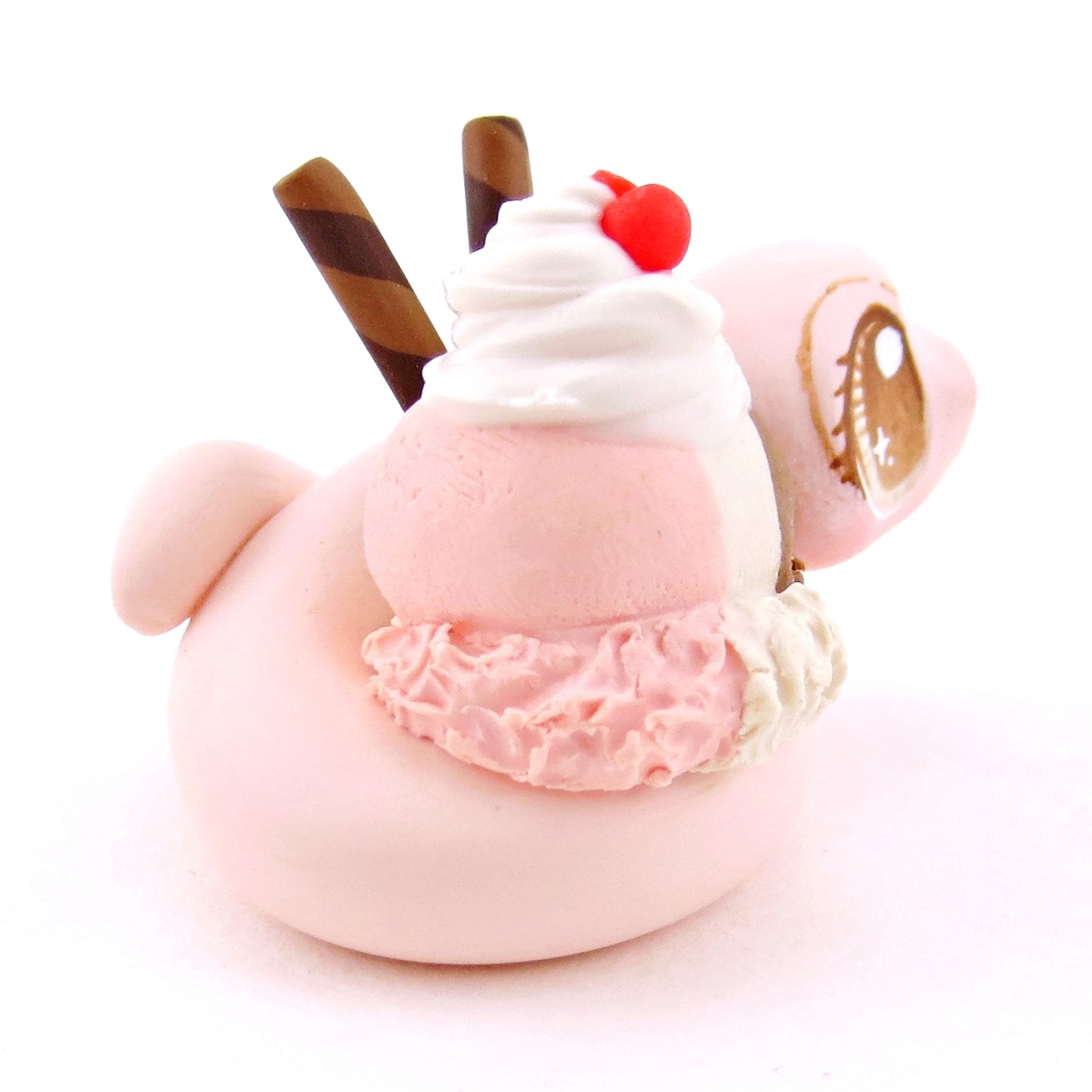 Neapolitan Ice Cream Snake Figurine - Polymer Clay Food and Dessert Animals