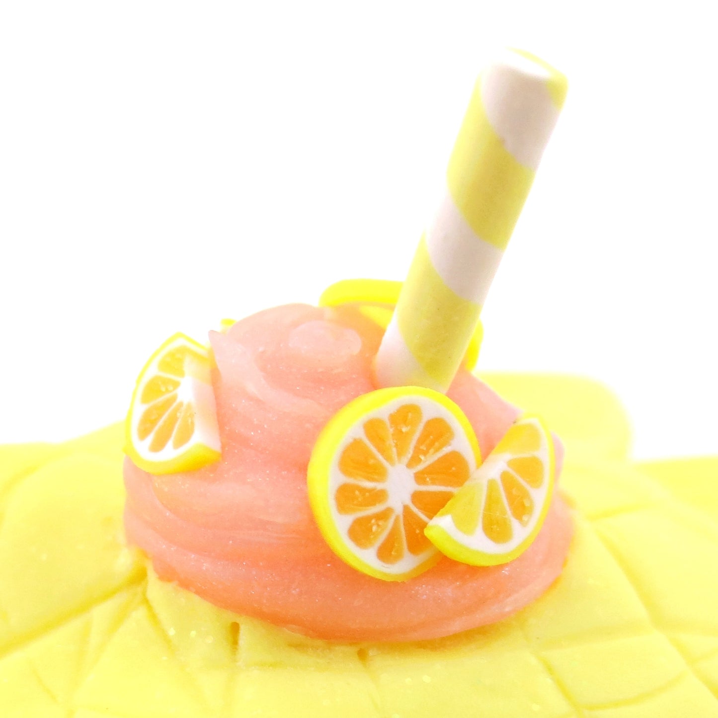 Pink Lemonade Turtle Figurine - Polymer Clay Food and Dessert Animals