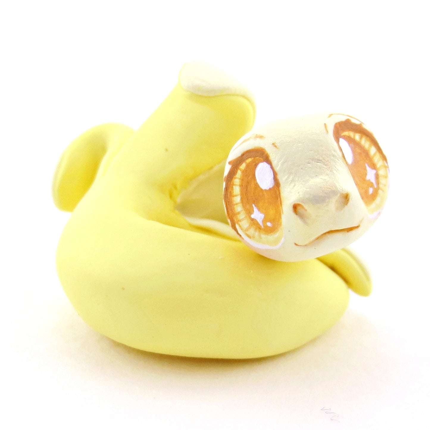 Banana Snake Figurine - Polymer Clay Food and Dessert Animals