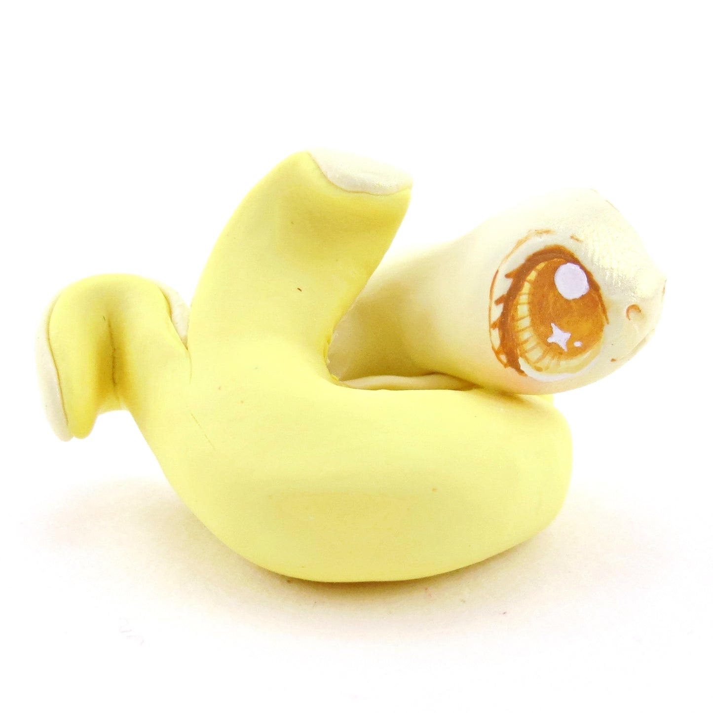 Banana Snake Figurine - Polymer Clay Food and Dessert Animals