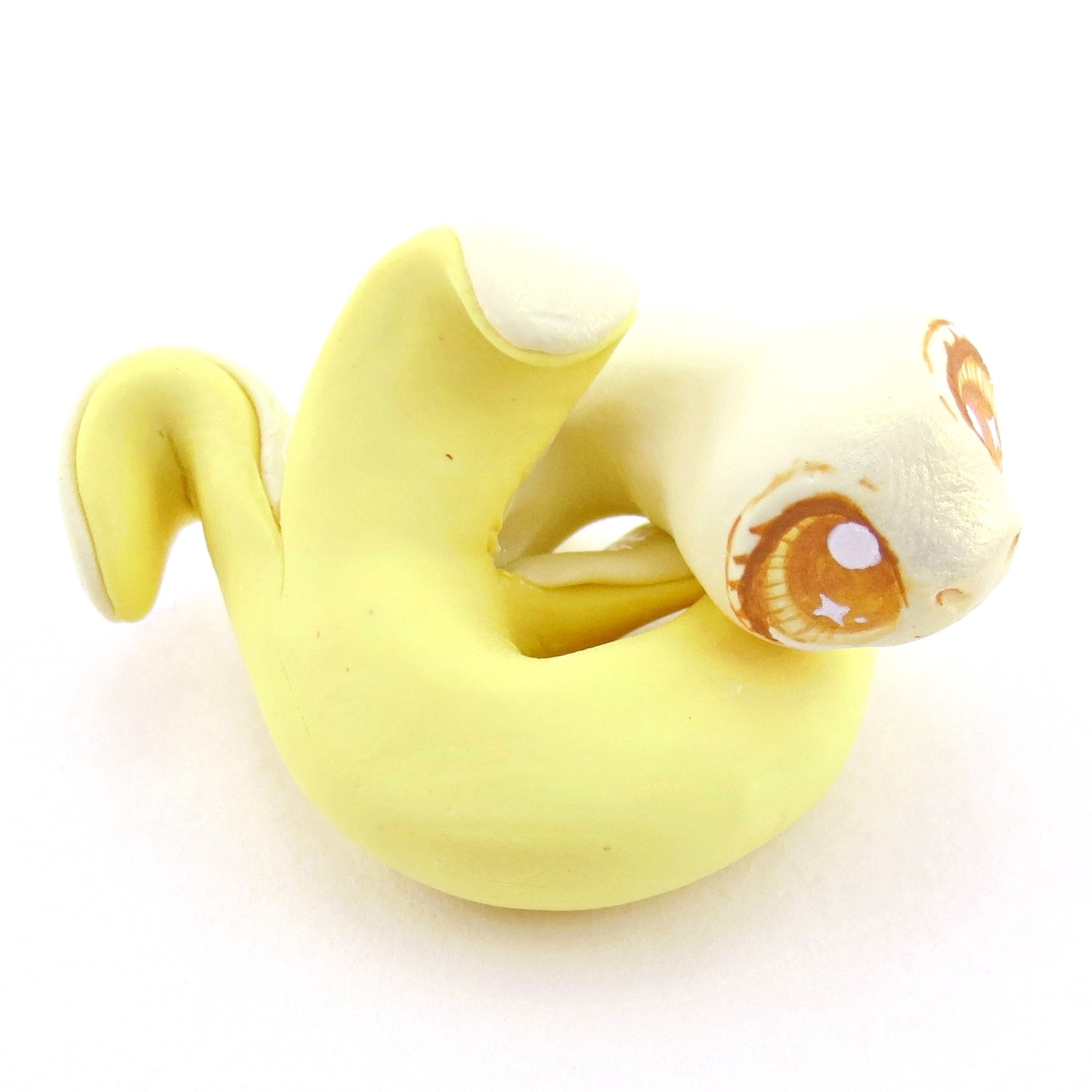 Banana Snake Figurine - Polymer Clay Food and Dessert Animals