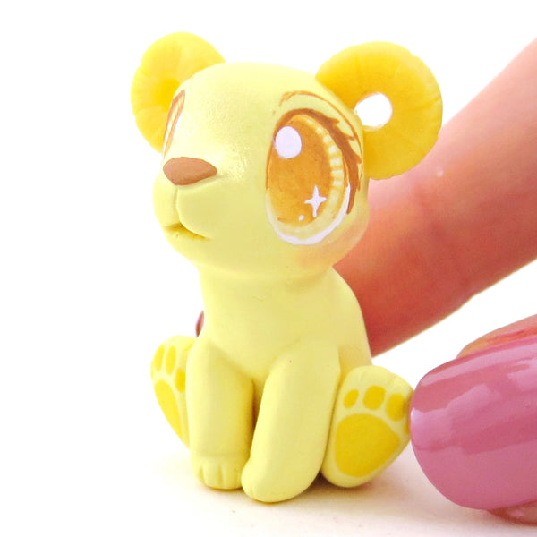 Pineapple Ring Ears Bear Figurine - Polymer Clay Food and Dessert Animals