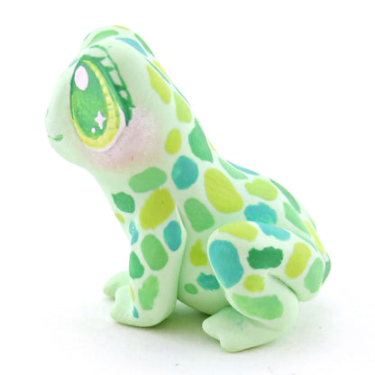 Little Green Spotted Frog Figurine - Lighter Version - Polymer Clay Food and Dessert Animals