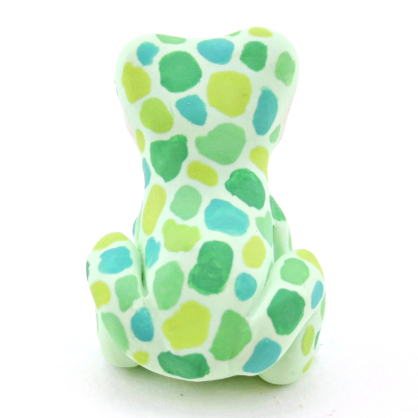 Little Green Spotted Frog Figurine - Lighter Version - Polymer Clay Food and Dessert Animals