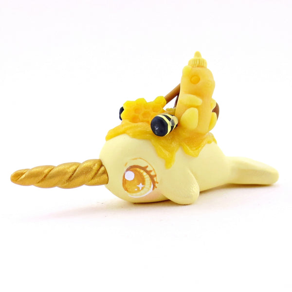 Honey Narwhal Figurine - Version 1 - Polymer Clay Food and Dessert Animals