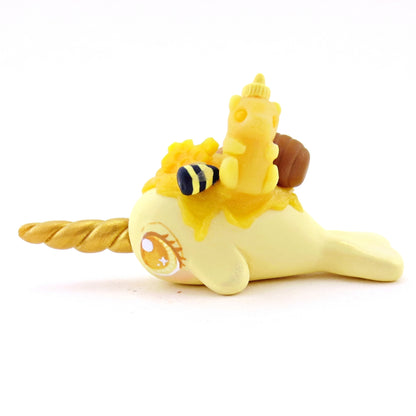 Honey Narwhal Figurine - Version 1 - Polymer Clay Food and Dessert Animals