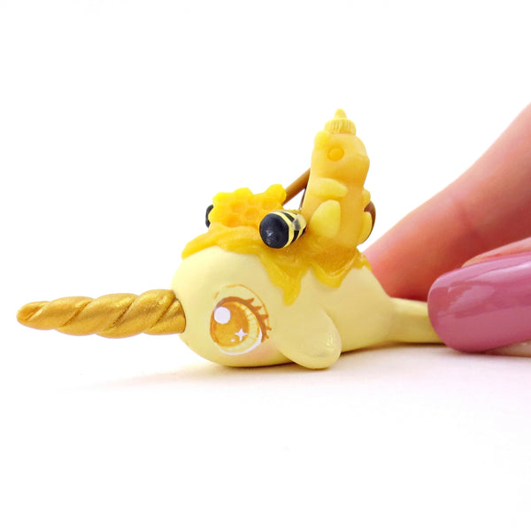Honey Narwhal Figurine - Version 1 - Polymer Clay Food and Dessert Animals