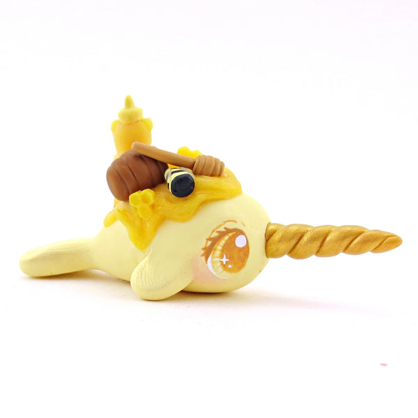 Honey Narwhal Figurine - Version 2 - Polymer Clay Food and Dessert Animals