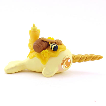 Honey Narwhal Figurine - Version 2 - Polymer Clay Food and Dessert Animals