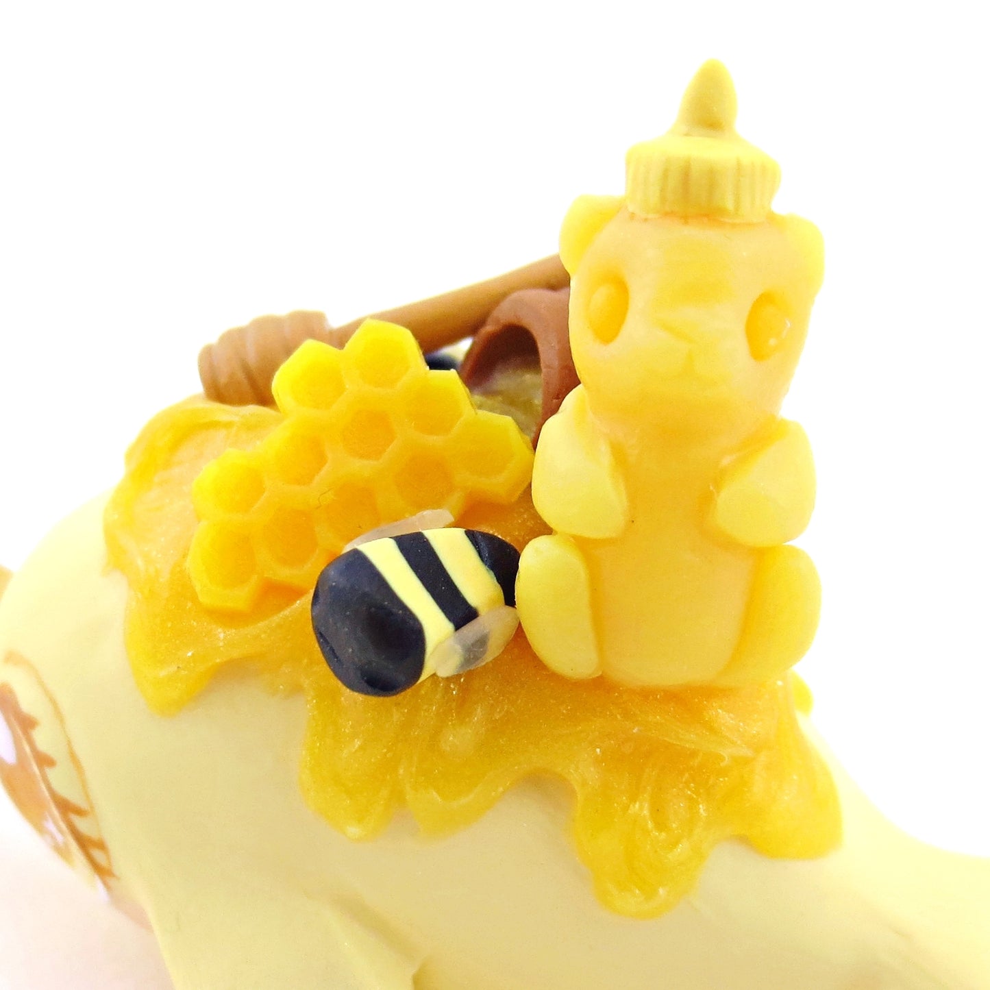 Honey Narwhal Figurine - Version 2 - Polymer Clay Food and Dessert Animals