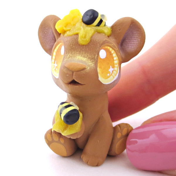 Honey Brown Bear Figurine - Polymer Clay Food and Dessert Animals