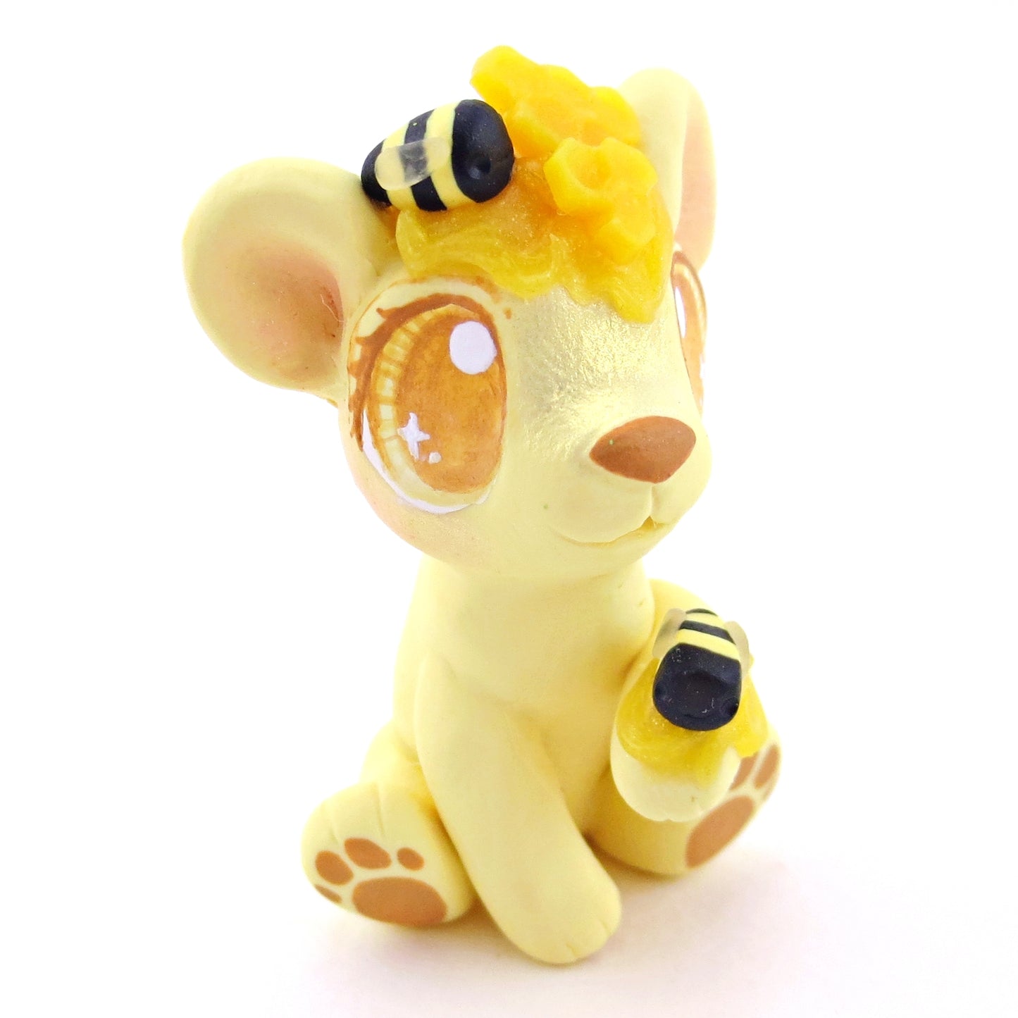 Honey Yellow Bear Figurine - Polymer Clay Food and Dessert Animals