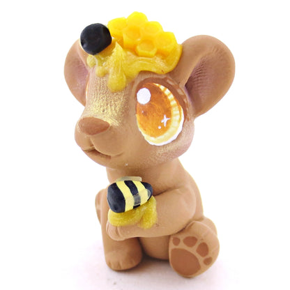 Honey Little Light Brown Bear Figurine - Polymer Clay Food and Dessert Animals