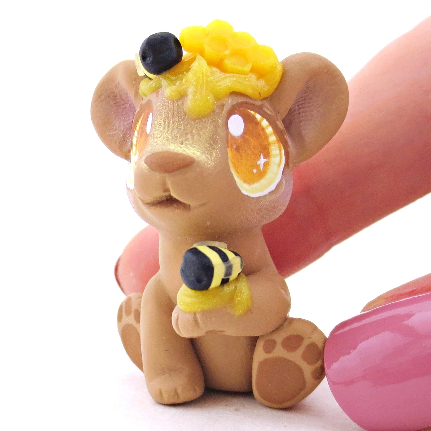 Honey Little Light Brown Bear Figurine - Polymer Clay Food and Dessert Animals