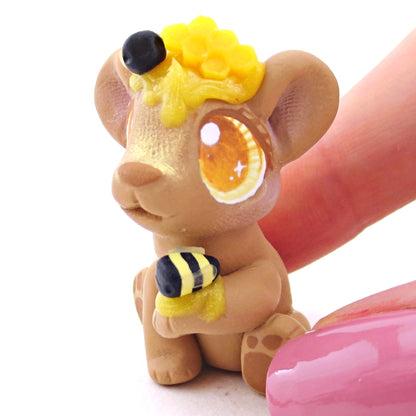 Honey Little Light Brown Bear Figurine - Polymer Clay Food and Dessert Animals