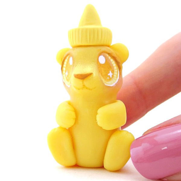 Honey Bear Bottle Figurine - Polymer Clay Food and Dessert Animals
