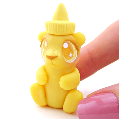 Honey Bear Bottle Figurine - Polymer Clay Food and Dessert Animals