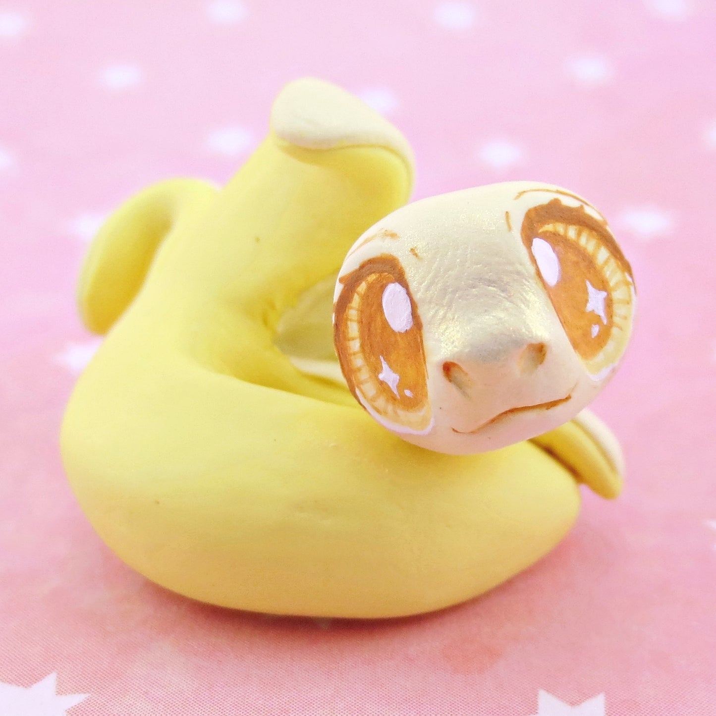 Banana Snake Figurine - Polymer Clay Food and Dessert Animals