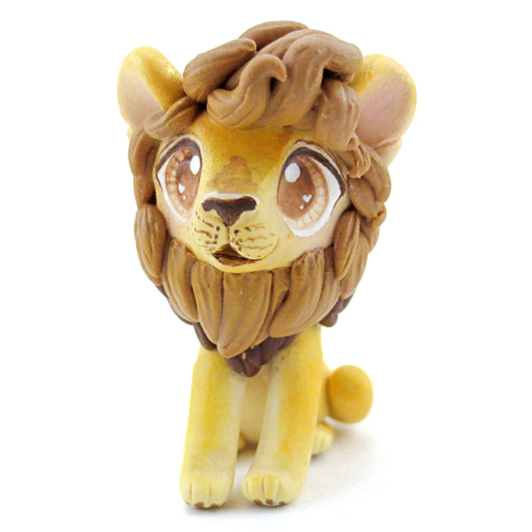 Maned Lion Figurine - Polymer Clay Tropical Animals