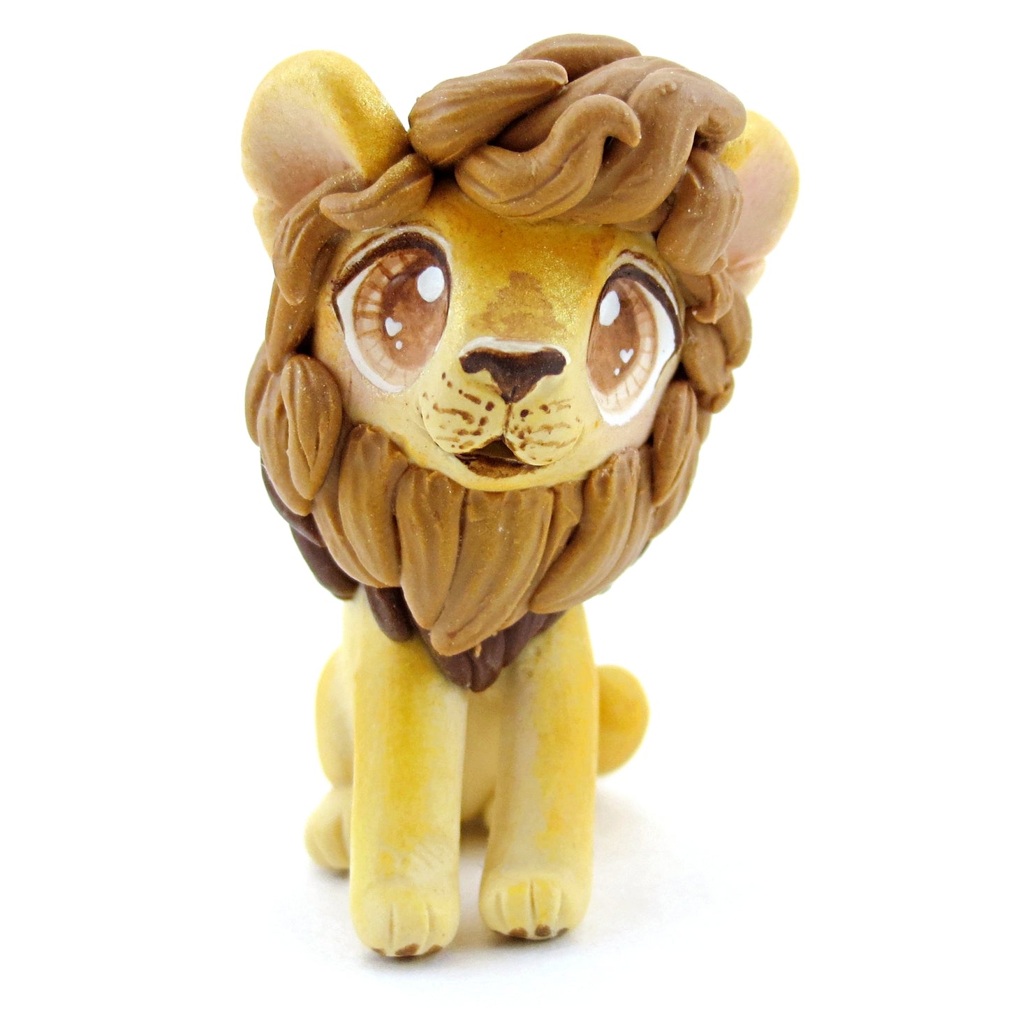 Maned Lion Figurine - Polymer Clay Tropical Animals